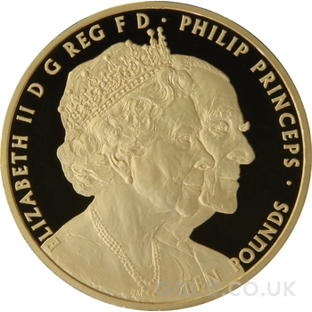 2017 Platinum Wedding Anniversary 5oz Proof Gold £10 Coin Boxed