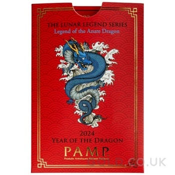 10g Silver Bar 2024 Year of the Dragon PAMP