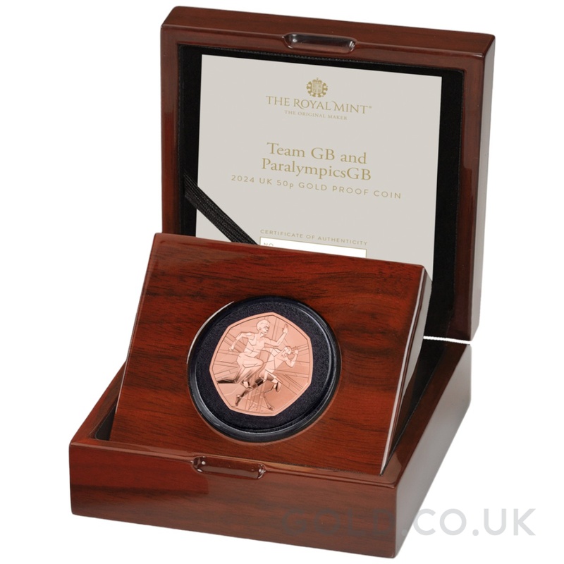 2024 Proof 50p Team GB Olympics Gold Coin Boxed