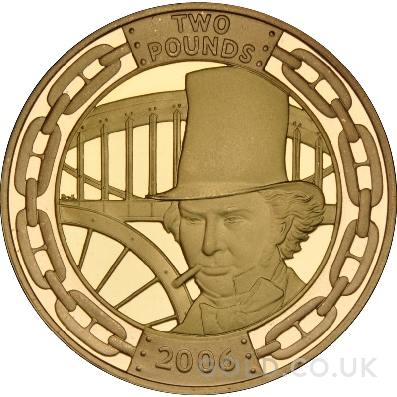 2006 Proof £2 Coin Gold Double Sovereign Brunel The Man