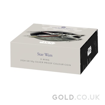 2024 50p X-Wing Star Wars Proof Silver Coin Boxed
