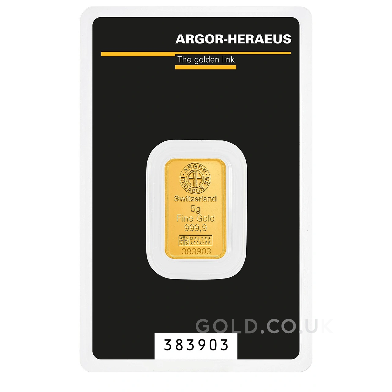 5g Gold Bar Argor-Heraeus
