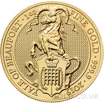 2019 1oz Yale Of Beaufort Gold Coin Queen's Beasts