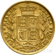1875 Gold Sovereign Coin Shield Back Victoria (S)
