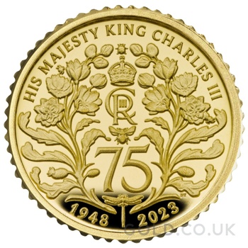 2023 75th Birthday of King Charles III 1/40oz Gold Proof Coin