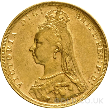 1892 Gold Sovereign Coin Queen Victoria Jubilee Head Melbourne