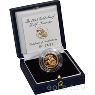 1998 Gold Proof Half Sovereign Boxed