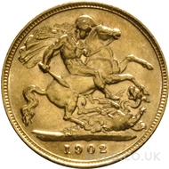 1902 Gold Half Sovereign Coin Edward VII