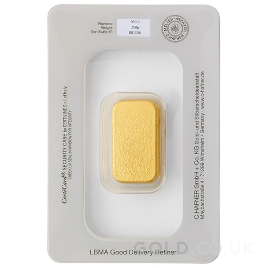 250g Gold Bar C. Hafner Cast