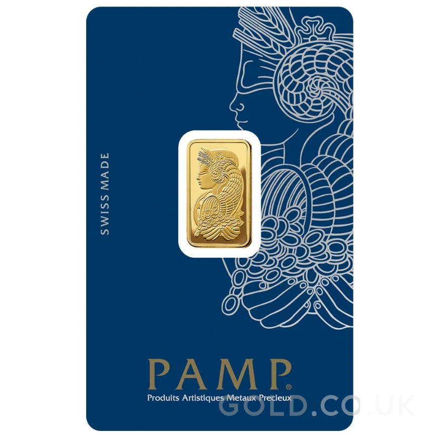 5g Gold Bar Lady Fortuna Minted PAMP