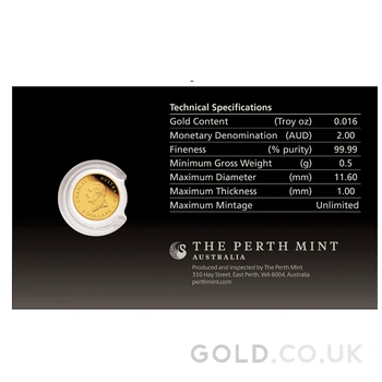 2026 0.5g Australian Mini Roo Proof Gold Coin