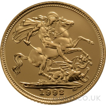 1992 Proof Gold Half Sovereign Boxed