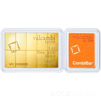 10 x 1/10oz Gold Bar CombiBar Valcambi