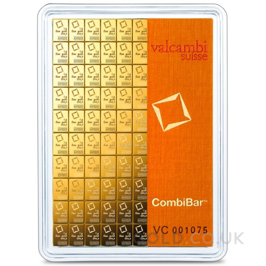 100 x 1g Gold Bar Valcambi CombiBar
