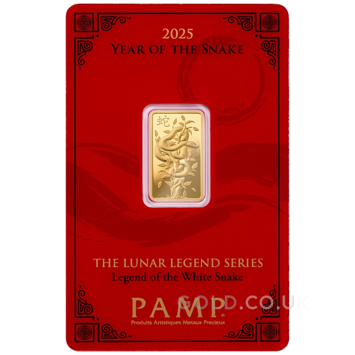 5g Gold Bar 2025 Year of the Snake PAMP