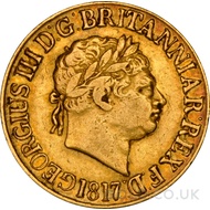1817 George III Laureate Head Gold Sovereign XF Details