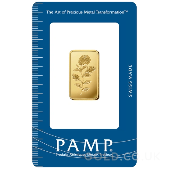 10g Gold Bar PAMP Rosa Minted