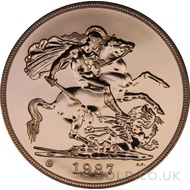 1987 - Gold £5 Brilliant Uncirculated Coin