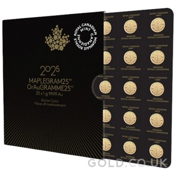 2025 MapleGram 25 x 1g Gold Coins