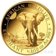 Gold Somalian Elephant Tenth Ounce (2025)
