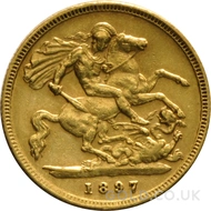 1897 Gold Half Sovereign Coin Victoria