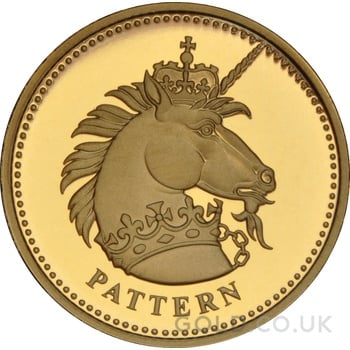 2004 Proof Gold £1 Pound Coin Unicorn Pattern