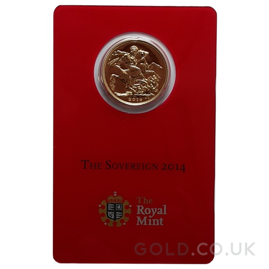 2014 Gold Sovereign Coin Elizabeth II Fourth Head India