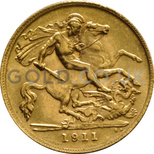 1911 George V Gold Half Sovereign (London Mint)