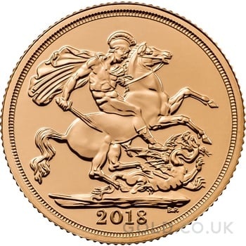 2018 Gold Sovereign Coin Elizabeth II Fifth Head