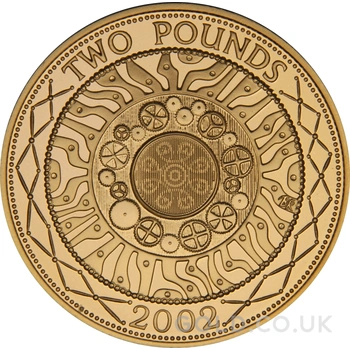 2002 Proof £2 Coin Gold Double Sovereign Technologies