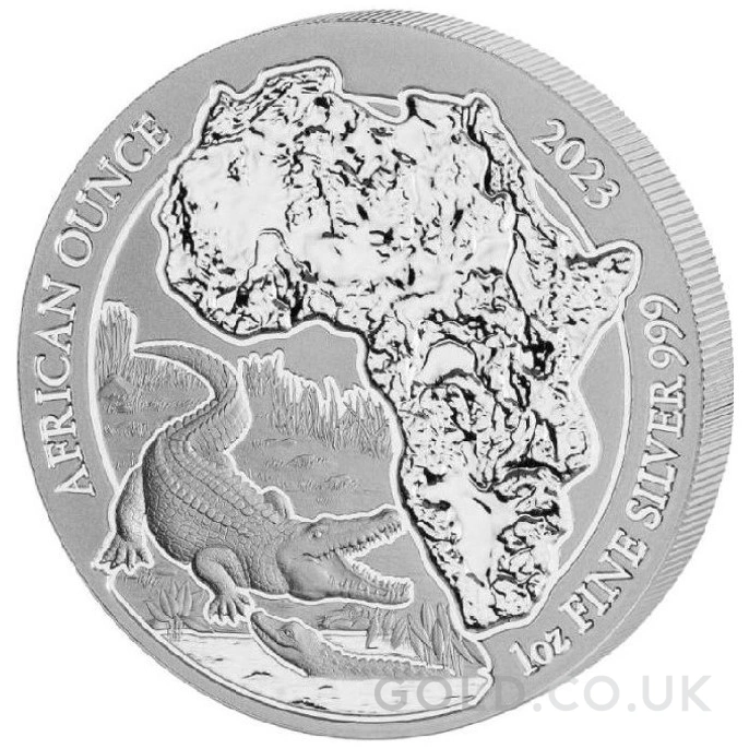2023 African Ounce Crocodile Silver Coin 1oz