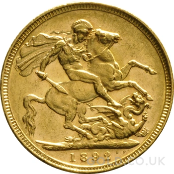 1892 Gold Sovereign Coin Queen Victoria Jubilee Head Melbourne