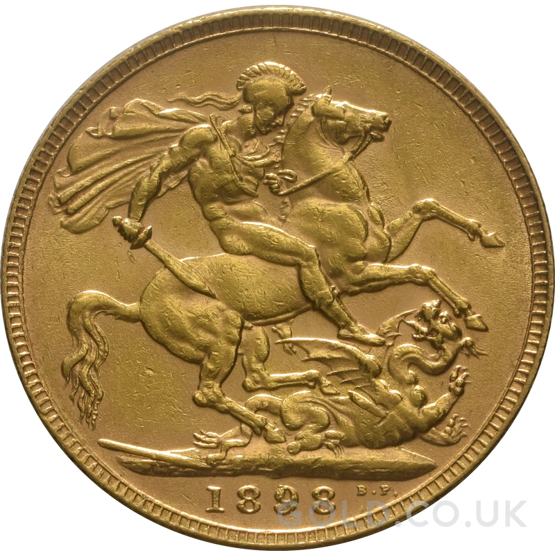 1898 Gold Sovereign Coin Queen Victoria Old Head