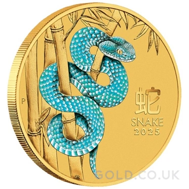 2025 1/10oz Perth Mint Year of the Snake Coloured Gold Coin