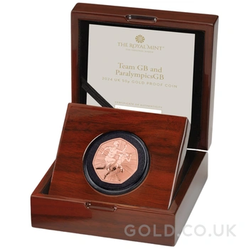 2024 Proof 50p Team GB Olympics Gold Coin Boxed