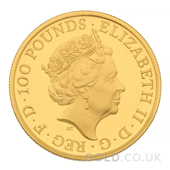 2022 Lion of England Gold Coin Tudor Beasts 1oz Proof Boxed