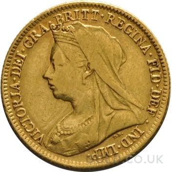 1897 Gold Half Sovereign Queen Victoria Old Head