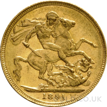 1891 Gold Sovereign Coin Queen Victoria Jubilee Head Sydney