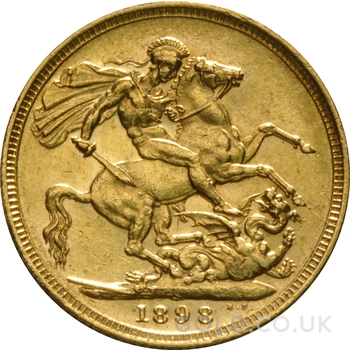 1898 Gold Sovereign Coin Queen Victoria Old Head Sydney