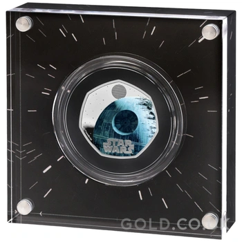 2024 50p Star Wars Death Star Proof Silver Coin Boxed