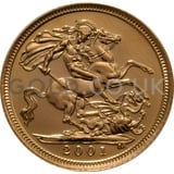 2001 Elizabeth II Fourth Head Gold Half Sovereign