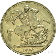 1887 Victoria Young Head Gold Sovereign (Melbourne Mint)