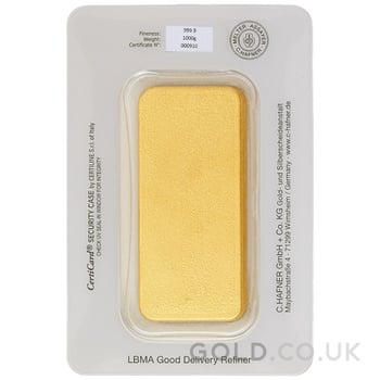 1kg Gold Bar C. Hafner Cast