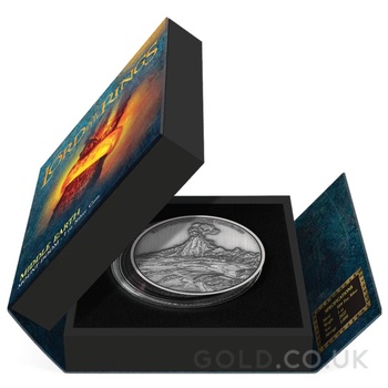 2022 Proof The Lord of the Rings Silver Coin Mount Doom 1oz Boxed