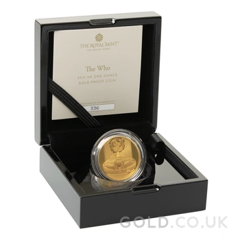 2021 Proof 1oz The Who Gold Coin Music Legends Boxed