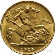 1915 George V Gold Half Sovereign (Melbourne Mint)
