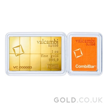 10 x 1/10oz Gold Bar CombiBar Valcambi