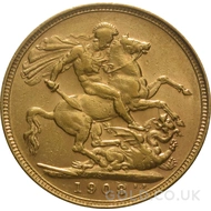 1908 Gold Sovereign Coin Edward VII (S)