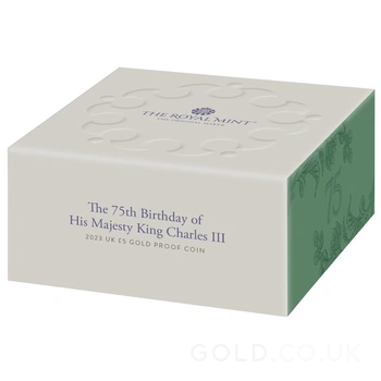 2023 75th Birthday of King Charles III £5 Gold Crown Proof Coin Boxed