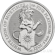 Platinum The White Lion 1oz  Queen's Beast (2021)